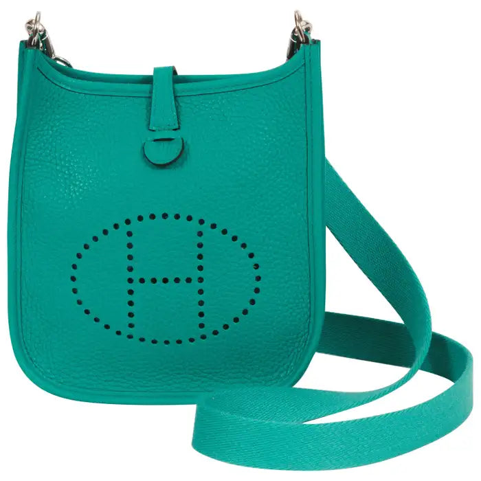 Hermes Mini Evelyne Blue Paon Clemence