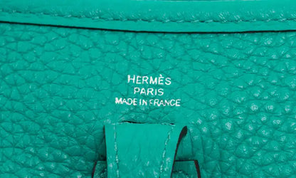 Hermes Mini Evelyne Blue Paon Clemence