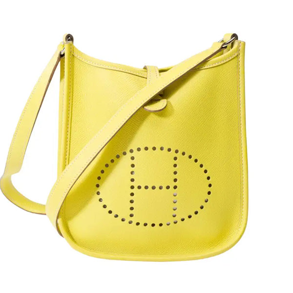 Hermès Evelyne TPM shoulder bag in Lime Epsom calf leather, PHW