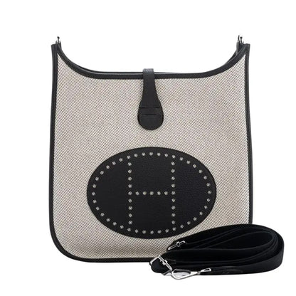 Hermès Evelyne PM Black & Toile Canvas Crossbody Bag