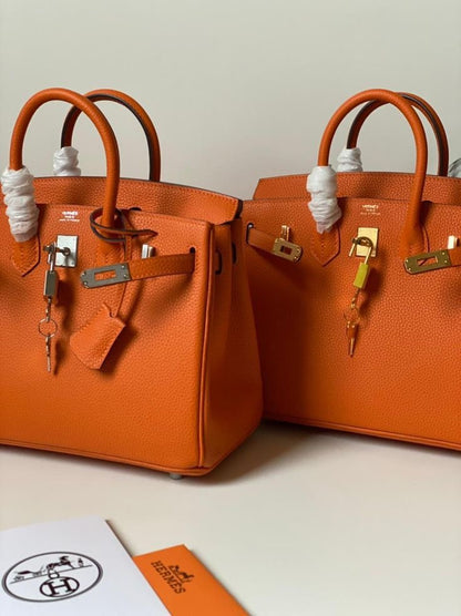 🧡 Hermès Handbag || 30cm Birkin Orange Togo Leather || Gold Hardware