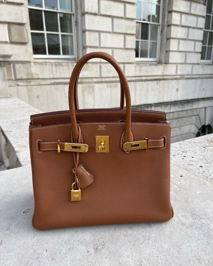 Hermès Handbag  || 30cm Birkin Gold Togo Leather || Gold Hardware •