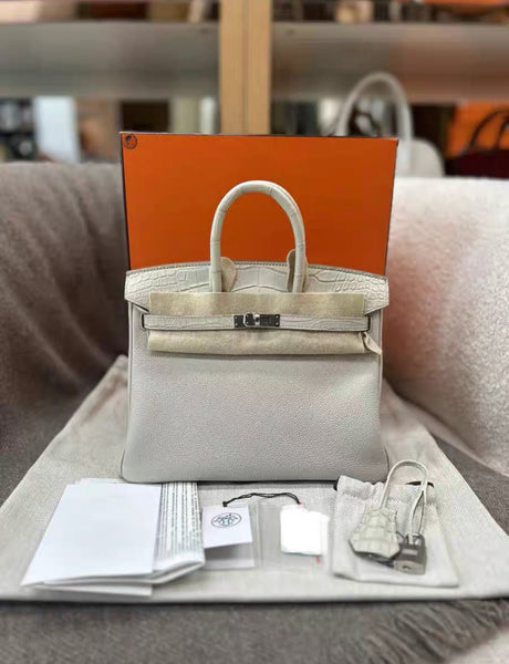 Hermès Birkin Touch 35 Beton Matte Alligator & Togo Palladium Hardware