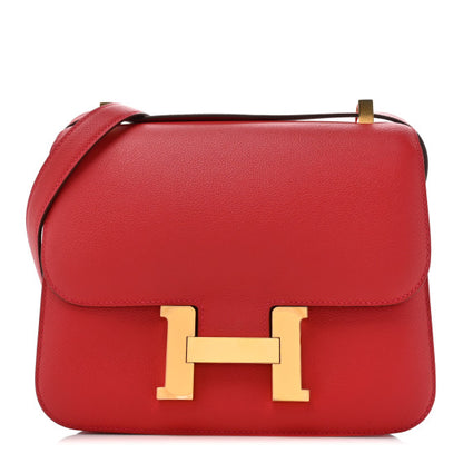 HERMES Evercolor Constance 24 Rouge Casaque