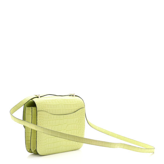 HERMES Matte Alligator Constance 18 Jaune Bourgeon