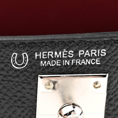 HERMES Epsom Horseshoe Mini Kelly Sellier 20 Black Bordeaux