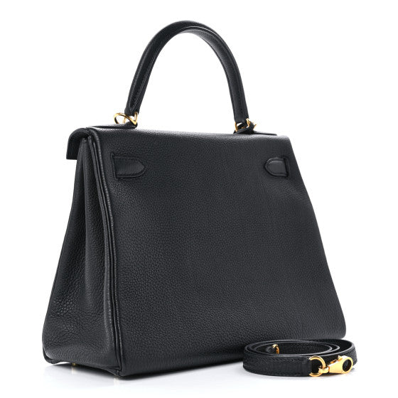 HERMES Togo Kelly Retourne 28 Black