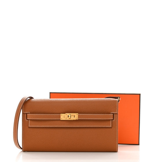 HERMES Epsom Kelly Wallet To Go Gold