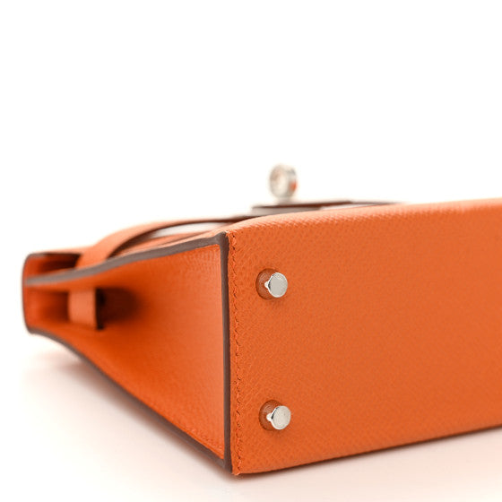 HERMES Epsom Mini Kelly Sellier 20 Orange