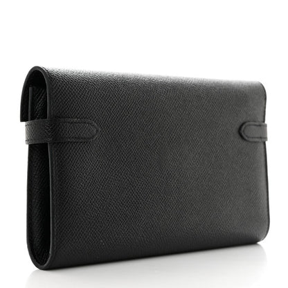 HERMES Epsom Kelly Longue Wallet Black