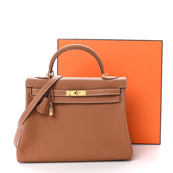 HERMES Togo Kelly Retourne 32 Gold