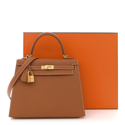 HERMES Epsom Kelly Sellier 25 Gold