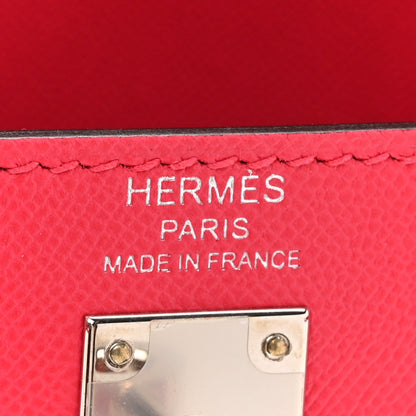 HERMES Madame Calfskin Kelly Sellier 25 Rose Extreme Rouge Piment