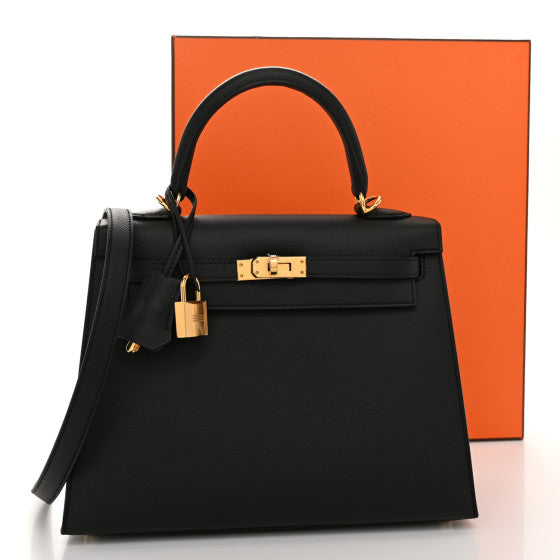 HERMES Epsom Kelly Sellier 25 Black