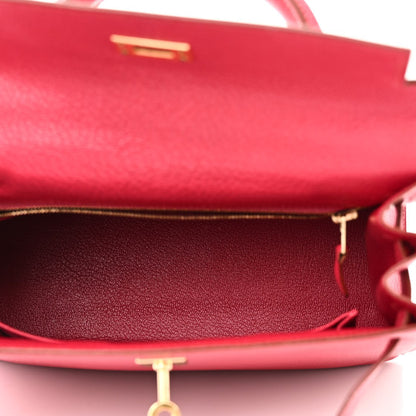 HERMES Chevre Kelly Sellier 25 Framboise