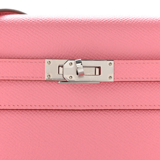 HERMES Epsom Kelly Wallet To Go Rose Confetti