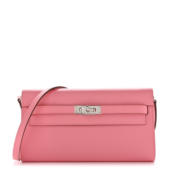 HERMES Epsom Kelly Wallet To Go Rose Confetti