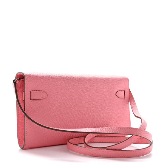 HERMES Epsom Kelly Wallet To Go Rose Confetti