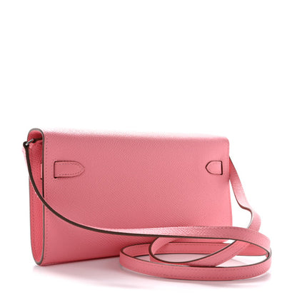 HERMES Epsom Kelly Wallet To Go Rose Confetti