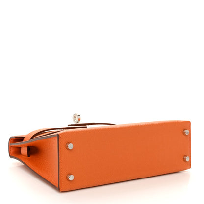 HERMES Epsom Mini Kelly Sellier 20 Orange