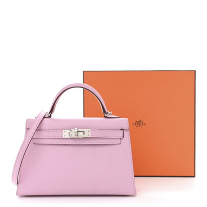 HERMES Epsom Mini Kelly Sellier 20 Mauve Sylvestre