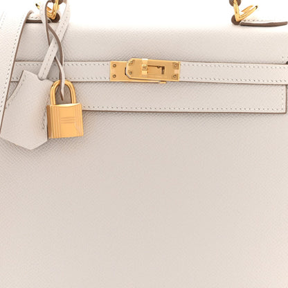 HERMES Epsom Kelly Sellier 25 Gris Pale