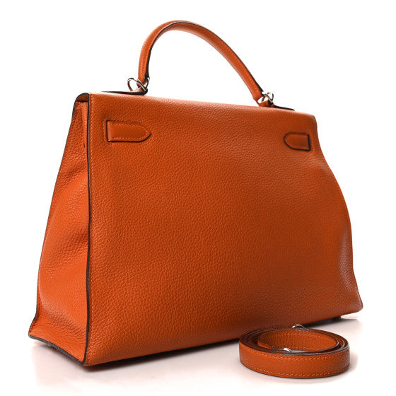 HERMES Taurillon Clemence Kelly Sellier 32 Potiron