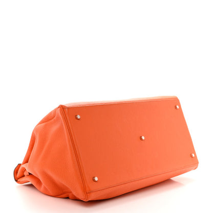 HERMES Taurillon Clemence Voyage Kelly 50 Orange