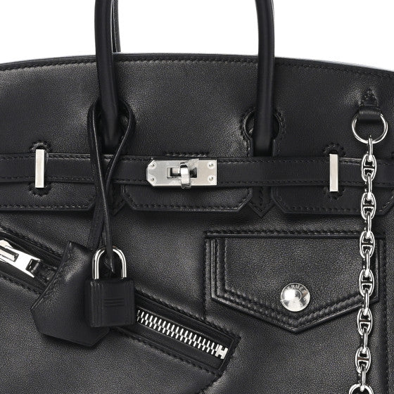 HERMES Veau Volupto Rock Birkin 25 Black