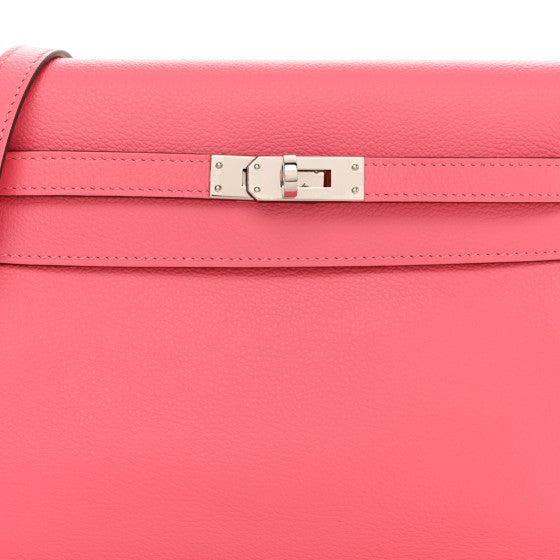 HERMES Evercolor Kelly Danse II Belt Bag Rose Azalee