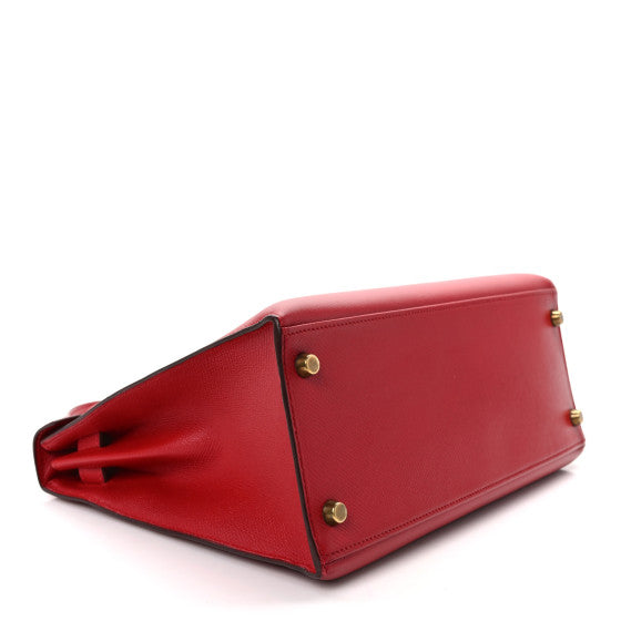 HERMES Courchevel Kelly Sellier 28 Rouge Vif