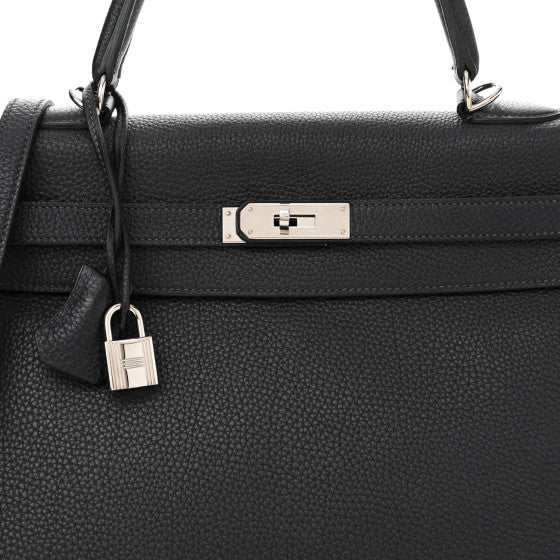 HERMES Togo Kelly Retourne 35 Bleu Indigo