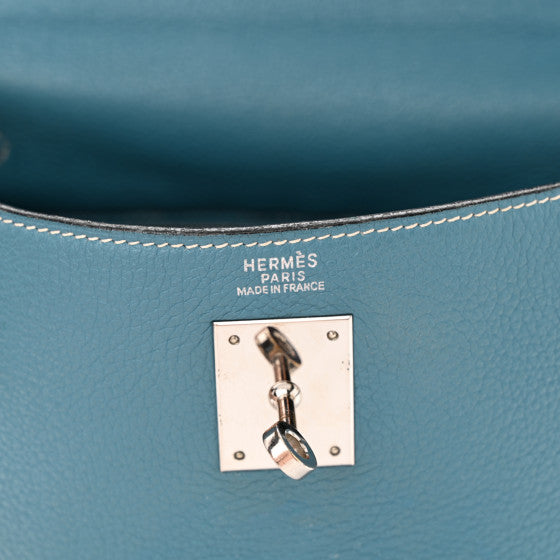 HERMES Taurillon Clemence Kelly Retourne 32 Blue Jean