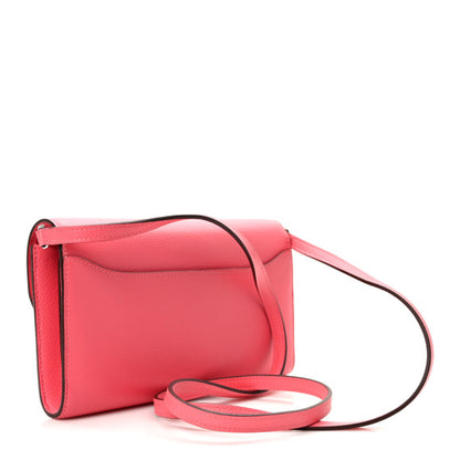 HERMES Evercolor Constance Wallet To Go Rose Azalee