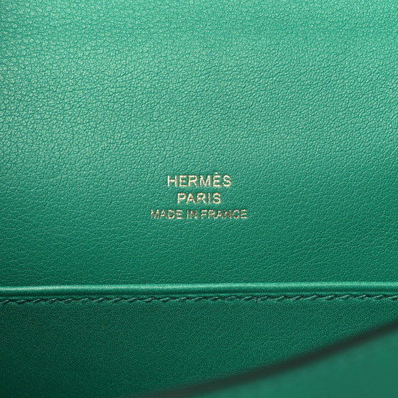 HERMES Swift Kelly Pochette Clutch Vert Vertigo