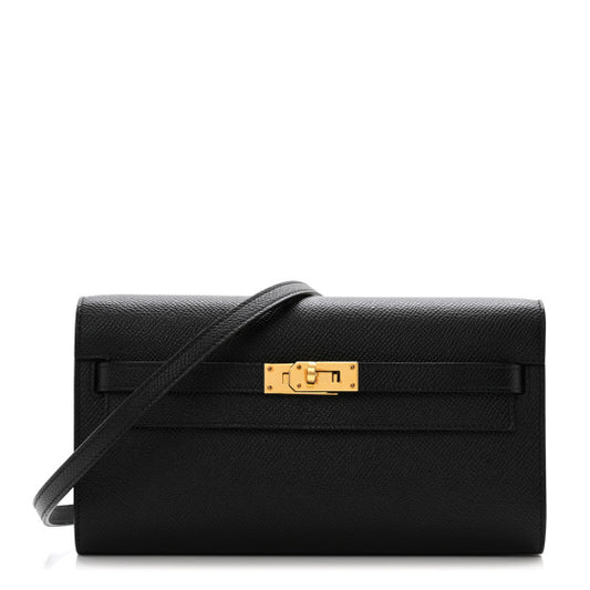 HERMES Epsom Kelly Wallet To Go Black