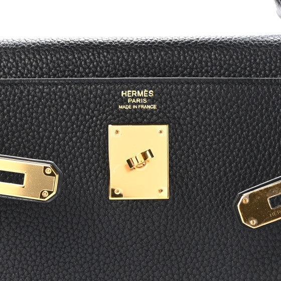 HERMES Taurillon Clemence Kelly Retourne 32 Black