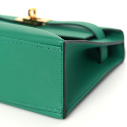 HERMES Swift Kelly Pochette Clutch Vert Vertigo