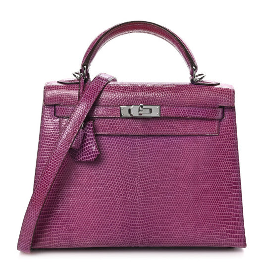 HERMES Lizard Kelly Sellier 25 Violet