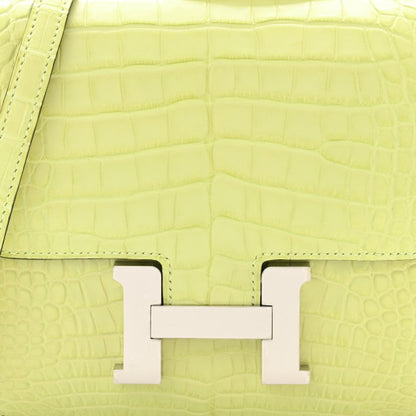 HERMES Matte Alligator Constance 18 Jaune Bourgeon