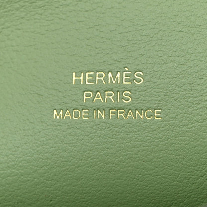 HERMES Swift Kelly Pochette Clutch Vert Criquet