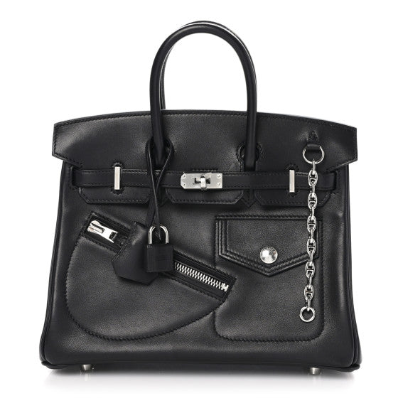 HERMES Veau Volupto Rock Birkin 25 Black