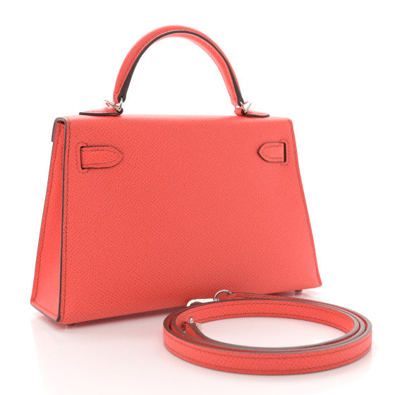 HERMES Epsom Mini Kelly Sellier 20 Rose Texas