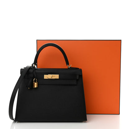 HERMES Epsom Kelly Sellier 28 Black