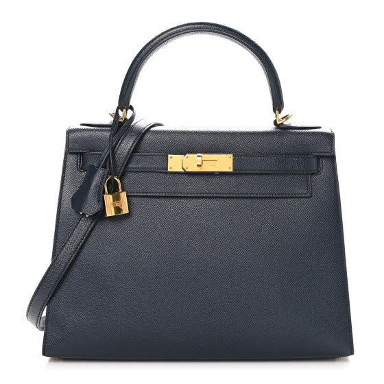 HERMES Epsom Kelly Sellier 28 Bleu Indigo