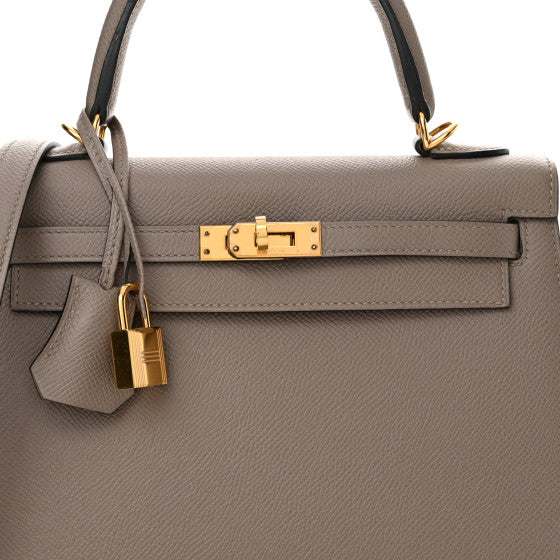 HERMES Epsom Kelly Sellier 25 Gris Asphalte