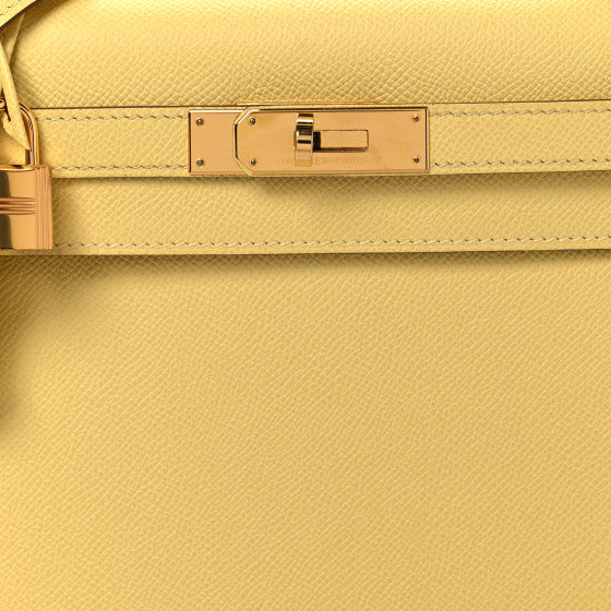 HERMES Epsom Kelly Sellier 28 Jaune Poussin