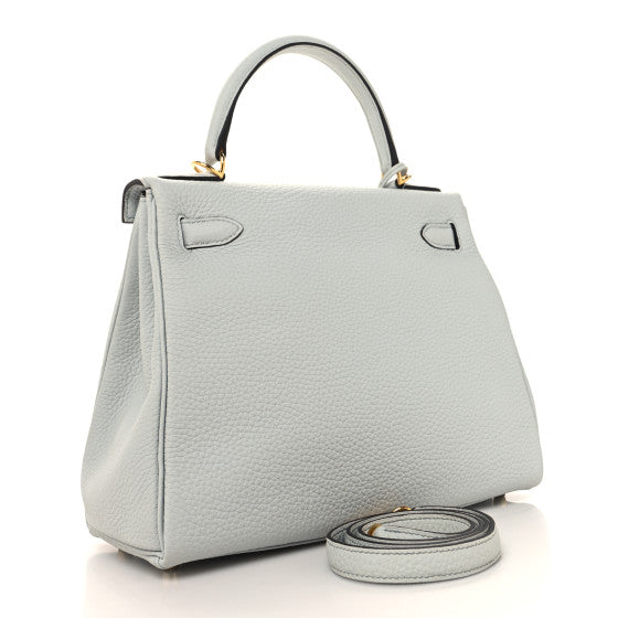 HERMES Taurillon Clemence Kelly Retourne 28 Bleu Pale