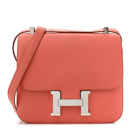 HERMES Epsom Constance 24 Rose Ete Terre Battue