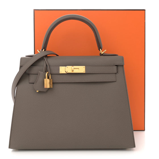 HERMES Epsom Kelly Sellier 28 Etain